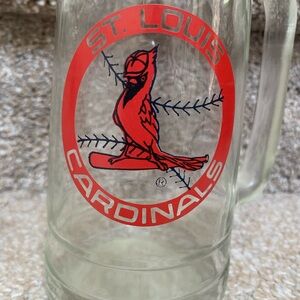St. Louis Cardinals Vtg Glass Beer Mug Souvenir Peanut Glass